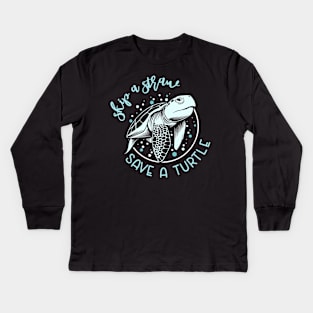 Skip A Straw Save a Turtle Funny Turtle Gift T-shirt For Men and Women Kids Long Sleeve T-Shirt